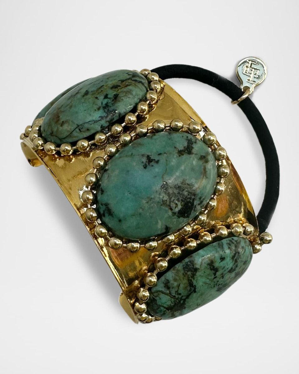 Tera Ballchain Stone Wide Pony Cuff